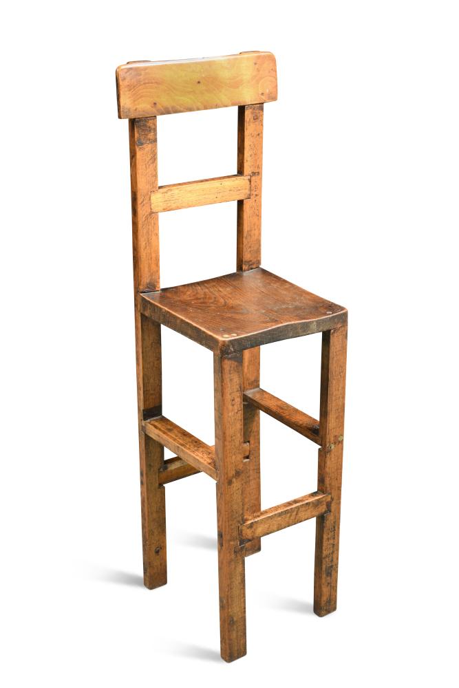 A 19th century child's correction chair, and a 19th century brown