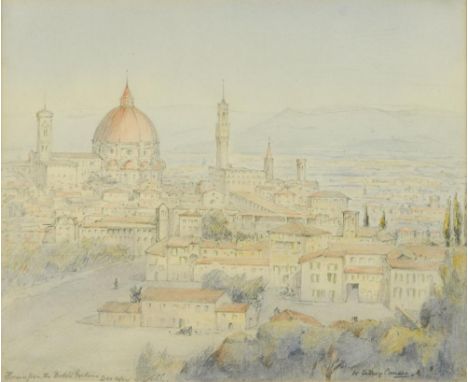 § William Sidney Causer (British, 1876-1958) Florence from the Boboli Gardens, Dec 14/24 signed lower right "W Sidney Causer"