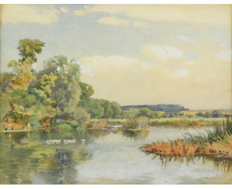 Alfred William Parsons, RA, PRWS  (British, 1847-1920) The Ouse at Felmersham, Bedfordshire, signed lower right "To Clement f