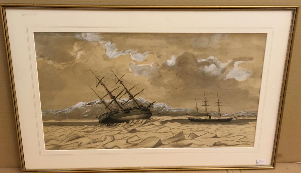 English School, 19th century The wreck of HMS Breadalbane, crushed by