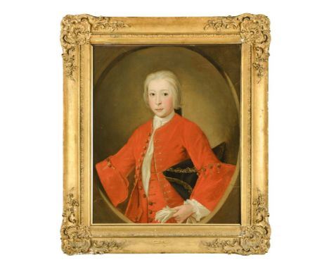 Attributed to John Alexander (Scottish, 1686-c.1766) Portrait of Patrick Byres of Tonley (1713-1788), half-length, in a red j