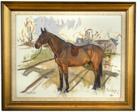 § Peter Biegel (British, 1913-1988) "Chippendale", a study of a bay hunter signed lower right "Peter Biegel / 1962" oil on bo