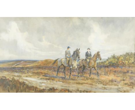 § Lionel Dalhousie Robertson Edwards, RI, RCA (British, 1878-1966) Anstey Barrows, the end of the day - returning from huntin