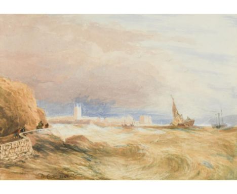 David Cox (British, 1783-1859) View of Beaumaris, Anglesey, 1840 signed lower left "D Cox 1840" watercolour 22 x 31cm (9 x 12