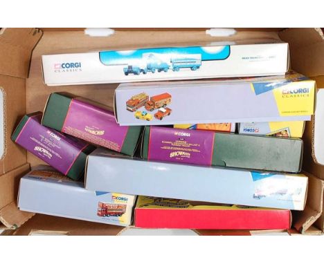 Ten various boxed mixed scale Corgi and Lledo Days Gone circus and showman's related diecast vehicles and accessories to incl