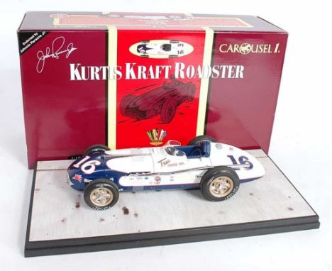 A Carousel 1 1/18 scale Kurtis Kraft Roadster Indy 500 diecast group to include No. 4502 1955 Indy 500 Field No. 4 Bill Vukov