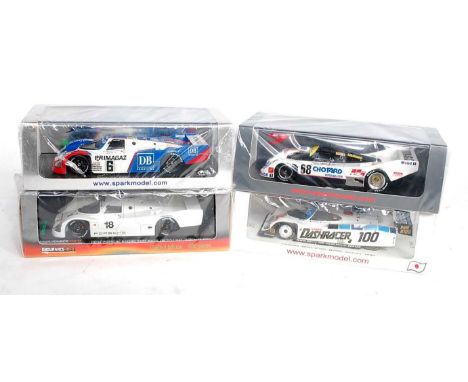 Four various boxed Spark Models 1/43 scale Porsche Long Distance Racing diecast and resin group, four examples to include Ref