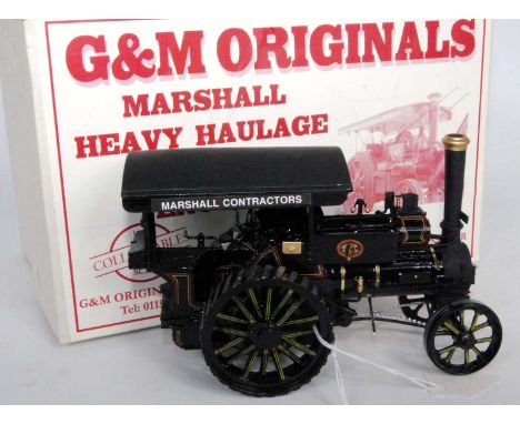 A G&amp;M Originals 1/32 scale white metal and resin model of a Marshall heavy haulage traction engine, finished in black wit