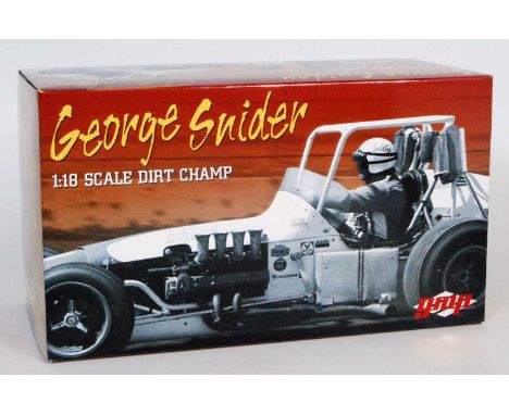 A GMP 1/18 scale model of a George Snider MVS Dirt Champ race car model No. G1800506 limited edition 1/1000 released with cer