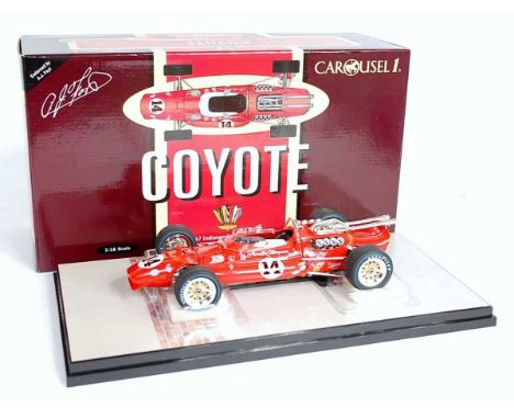 A Carousel 1 No. 4901 1/18 scale model of a Kyoto 1967 Indy 500 winner as driven by AJ Foyt with Sheraton Thompson Kyoto live