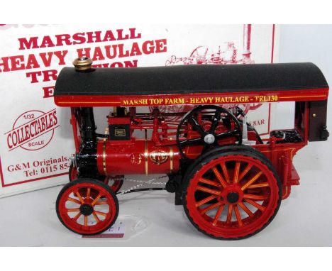 A G&amp;M Originals 1/32 scale white metal and resin model of a Marsh Top Farm heavy haulage Marshall traction engine with fu