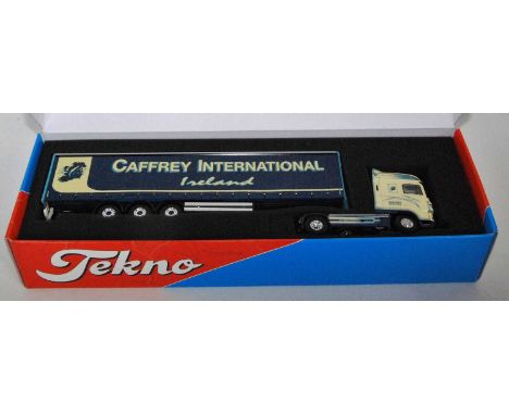 A Tekno 1/50 scale boxed model of a Caffrey International of Ireland Ltd DAF XF 105 tractor unit with curtainside trailer, ho