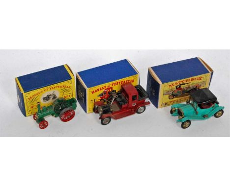 A Matchbox Models of Yesteryear boxed diecast group to include No. Y1 Allchin traction engine, No. Y14 1911 Maxwell Roadster,