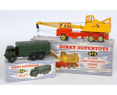 A Dinky Toys Military and Commercial Vehicle boxed diecast group to include a Dinky Toys No. 972 20-ton lorry mounted Coles C