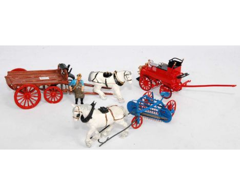 A collection of modern release and re-issue white metal and resin farming miniatures to include a Cenfyn Davies horse drawn s