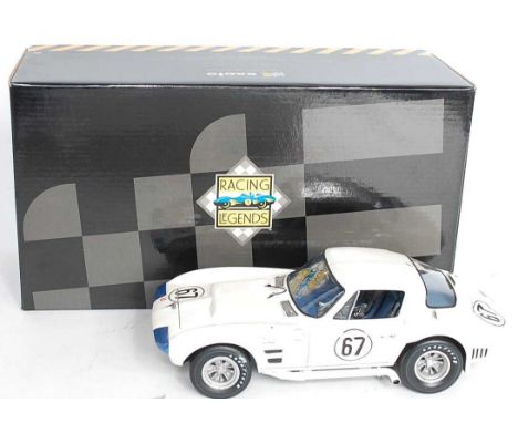 An Exoto Racing Legends No. 18021 1/18 scale model of a 1964 Corvette Grand Sport Chaparral finished in white with racing No.