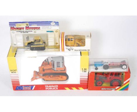 A collection of mixed scale boxed farming and construction vehicle diecast models, to include a Jouef Fiat Allis FD40E crawle