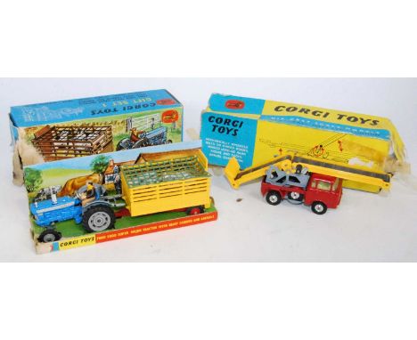 A Corgi Toys boxed gift set diecast group to include a Corgi Toys working conveyor on forward control Jeep (outer box damaged
