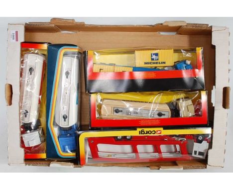 Five various boxed Corgi articulated road transport diecasts to include a Corgi Toys No. 1161 Aral articulated tractor unit a