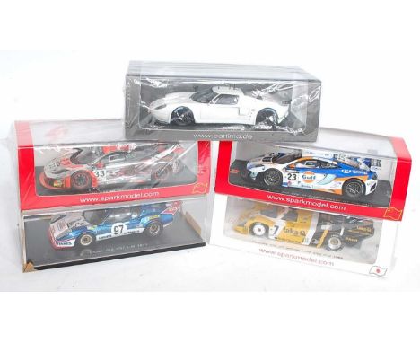 Five various plastic cased Spark Models 1/43 scale resin and diecast High Speed and Long  Distance racing cars, to include Re