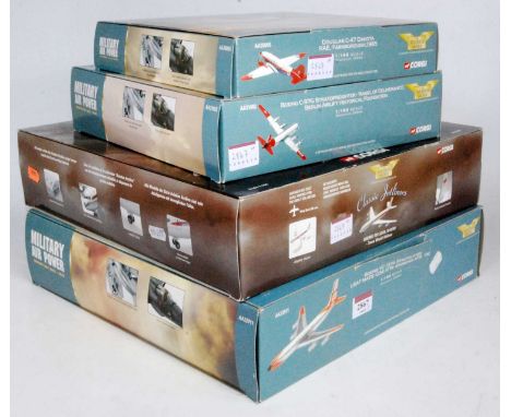 A Corgi Aviation Archive Classic Jetliners and Military Airpower 1/144 scale aircraft group, four boxed examples to include R