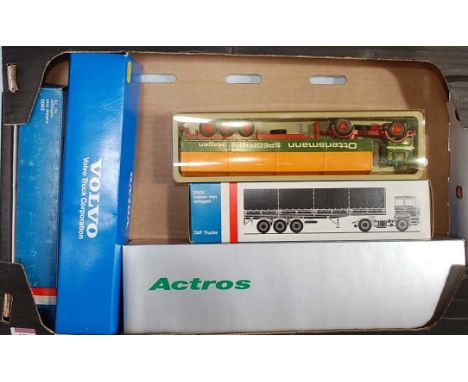 Five various boxed mixed scale NZG, Conrad Lion Car and other road transport diecasts, to include an NZG No. 422 Mercedes Ben