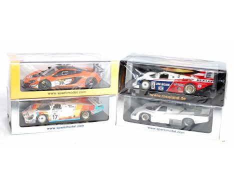 A Spark Models 1/43 scale resin High Speed and Long Distance Racing vehicle group, four examples, to include S3410, RS1404, S