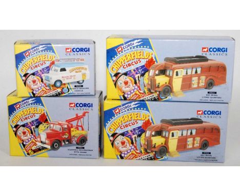 Four various boxed Corgi Classic Chipperfield Circus diecast vehicles, as issued examples to include 2x No. 97022, 97886 and 
