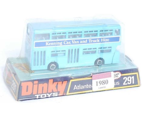 A Dinky Toys No. 291 Atlantean City bus comprising of light blue body with matching light blue interior and Kenning Car Van &