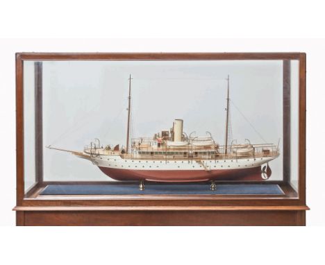 A WELL PRESENTED AND FINELY DETAILED SCALE MODEL FOR THE R.T.Y.C STEAM YACHT AMANDA
the wooden hull with bilge keels, porthol