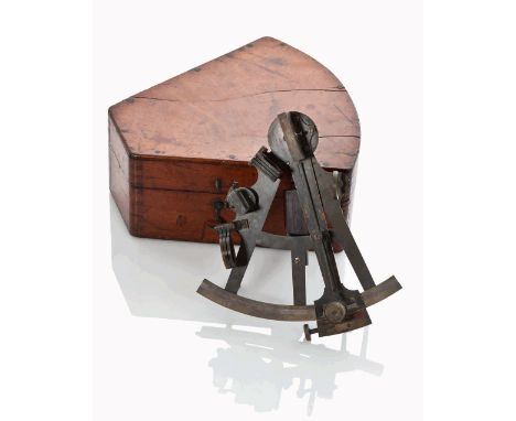 CAPTAIN DUDLEY'S SEXTANT FROM THE ILL-FATED YACHT MIGNONETTE, CIRCA 1875/1883
unsigned, the 7½in. radius brass 'A' frame vern