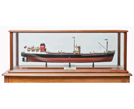 A 1:48 scale builder's model of the collier S.S. Sir Johnstone Wright built for the central electricity authority by william 