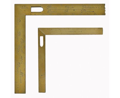 AN EARLY 18TH-CENTURY FOLDING SQUARE BY BUTTERFIELD, PARIS
signed Butterfield À Paris and engraved over one side with differe