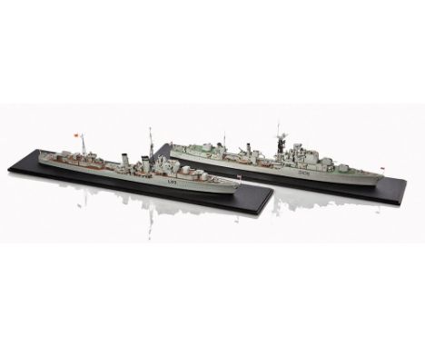 A 1:240 SCALE WATERLINE MODEL OF THE TRIBAL CLASS DESTROYER H.M.S. COSSACK, PENNANT NO. L03 [1937]
with solid moulded hull, w