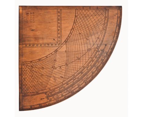 A LARGE BOXWOOD GUNTER-TYPE HORARY QUADRANT, ENGLISH, CIRCA 1760
unsigned, constructed in laminated sections and inscribed ov
