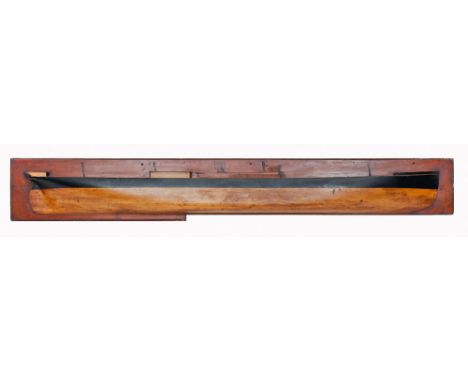 A LARGE BUILDER'S HALF BLOCK MODEL FOR AN UNIDENTIFIED FOUR-MASTED AUXILIARY PASSENGER/CARGO SHIP OF APPROXIMATELY 1870
the l