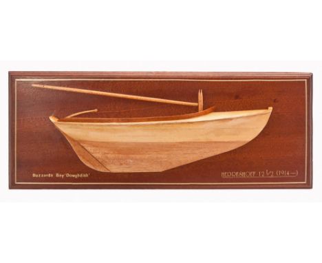 A 1IN TO 1FT SCALE HALF BLOCK MODEL FOR THE HERRESHOFF 12½FT BUZZARDS BAY BOY'S BOAT [1914]
modelled by P. Ward in laminated 