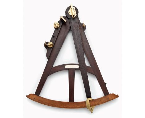 Ø A 17½IN. RADIUS FIDUCIAL OCTANT, ENGLISH CIRCA 1780
unsigned, the boxwood arch with brass fiducial reader with clamp, woode