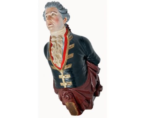 A FINE FIGUREHEAD RECOVERED DURING THE ATTEMPTED SALVAGE OF THE PRUSSIAN BRIG GEORGE FORSTER, WRECKED UPON THE GOODWIN SANDS,