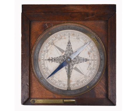 A FRENCH SURVEYING COMPASS BY JACQUES CANIVET, CIRCA 1760
with 4in. printed compass rose signed Canivet À Paris by South, hal