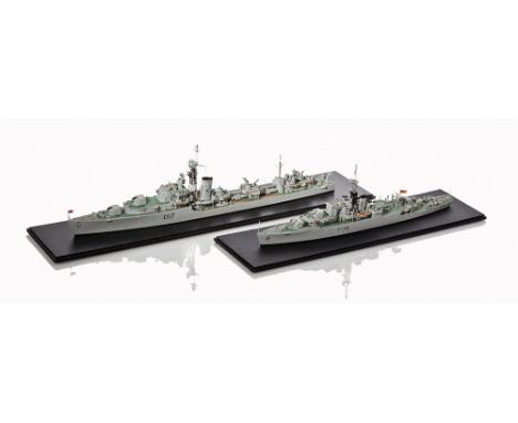 A 1:240 SCALE WATERLINE MODEL OF THE BLACK SWAN-CLASS SLOOP H.M.S. AMETHYST, PENNANT NO. F116 [1943]
the solid moulded hull w