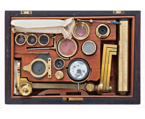 A 'JONES'S MOST IMPROVED'-TYPE MICROSCOPE MAGAZINE, CIRCA 1820
unsigned, of typical form, contained within fitted case with a