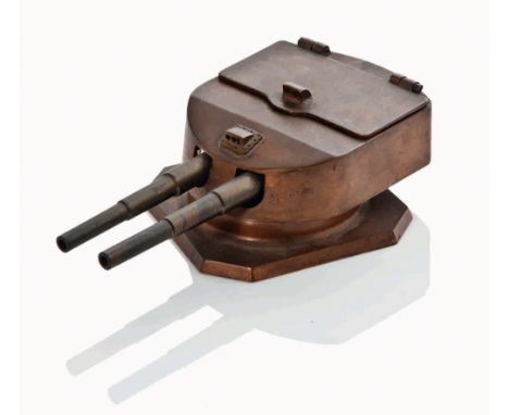 A 1920s MODEL GUN TURRET FROM METAL OFF THE SCUTTLED IMPERIAL GERMAN BATTLESHIP HELGOLAND
the well-made model fashioned as an