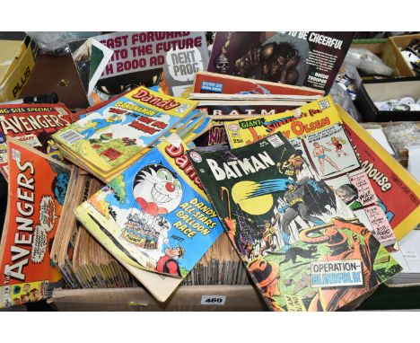 BOX OF COMICS MOSTLY 1960S MARVEL AND DC, including comics from The Amazing Spider-Man, Batman, Detective Comics, Superman, A