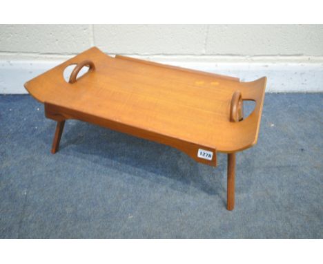 A MID-CENTURY TEAK 'THE CENTURION' FOLDING BED TRAY