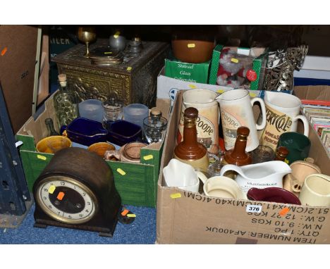 THREE BOXES OF BREWERIANA AND ASSORTED SUNDRIES, to include advertising Pub water jugs Everall Fine Beers, The Famous Grouse,