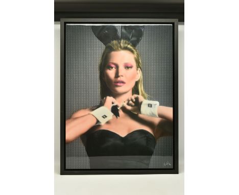NICK HOLDSWORTH (BRITISH CONTEMPORARY) 'NOUGHTIES PLAYBOY', a portrait of Kate Moss, signed limited edition print, 16/95 with
