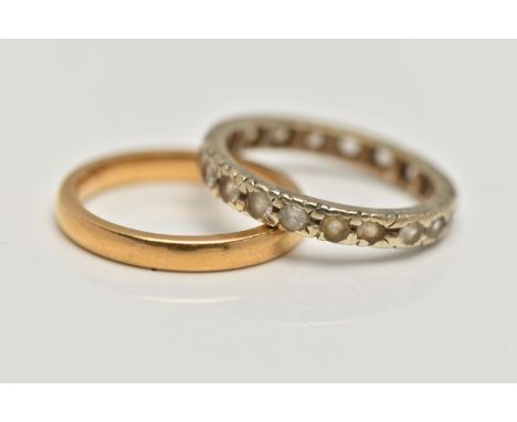 A 22CT GOLD BAND RING, polished thin band approximate width 2.4mm, hallmarked 22ct Birmingham, ring size H, approximate gross