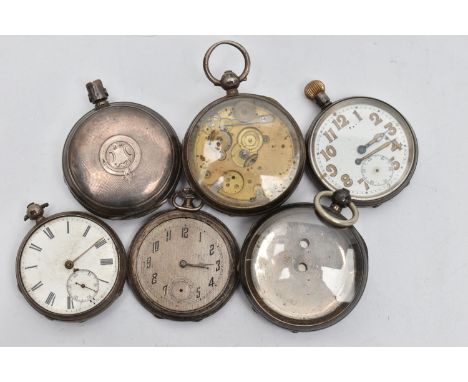 THREE POCKET WATCHES AND THREE CASES, to include an open face manual wind pocket watch, hallmarked London import, an AF open 