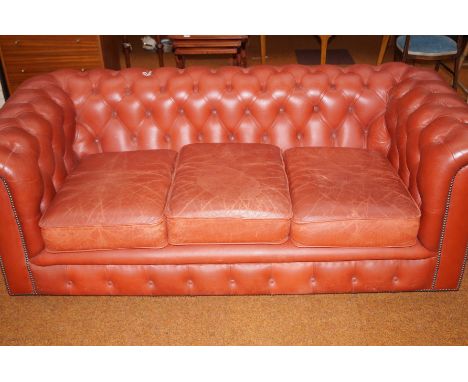 Deep buttoned chesterfield 3 seater sofa